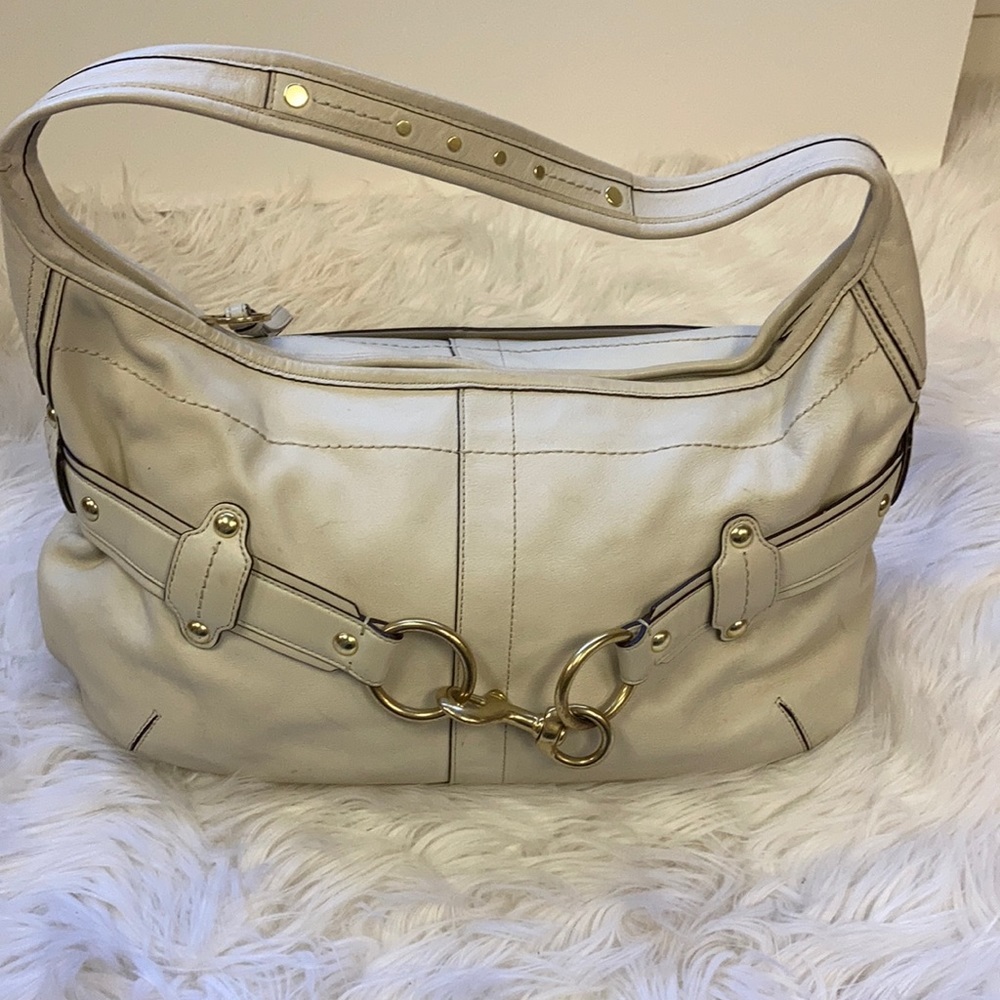 Cream Leather Coach Bag